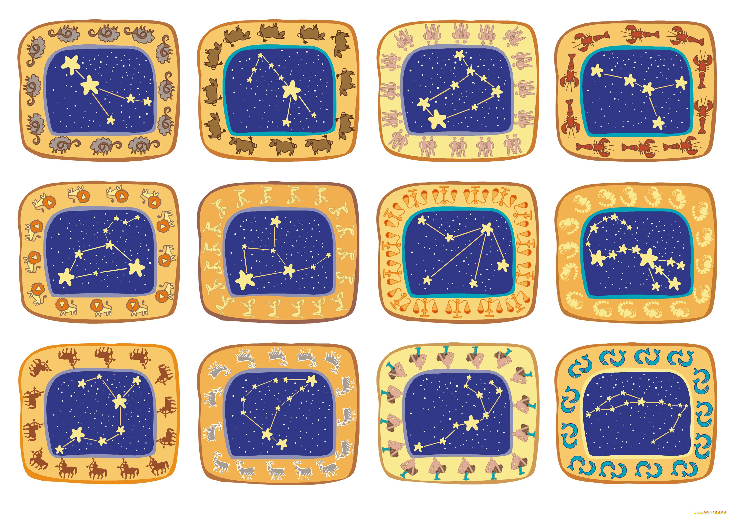 Карточки созвездия для дошкольников